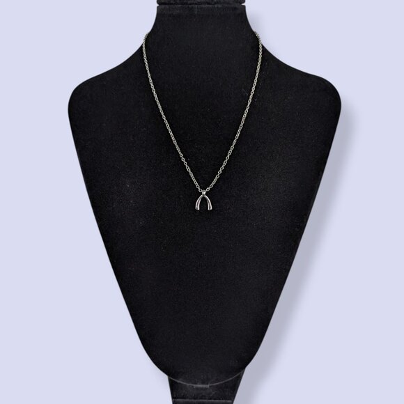 (2/$20) Metal Wishbone Pendant Necklace - Picture 2 of 6